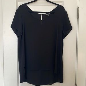 Short sleeve black blouse